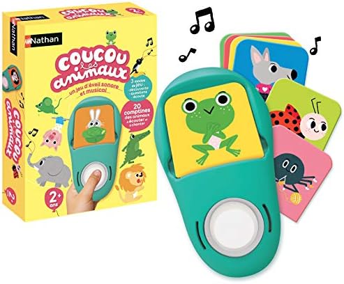 Nathan - Coucou les Animaux - Jeu Éveil Sonore pour Enfants A partir de 2 Ans - Modes Éducatifs - 20 Comptines - Découve
