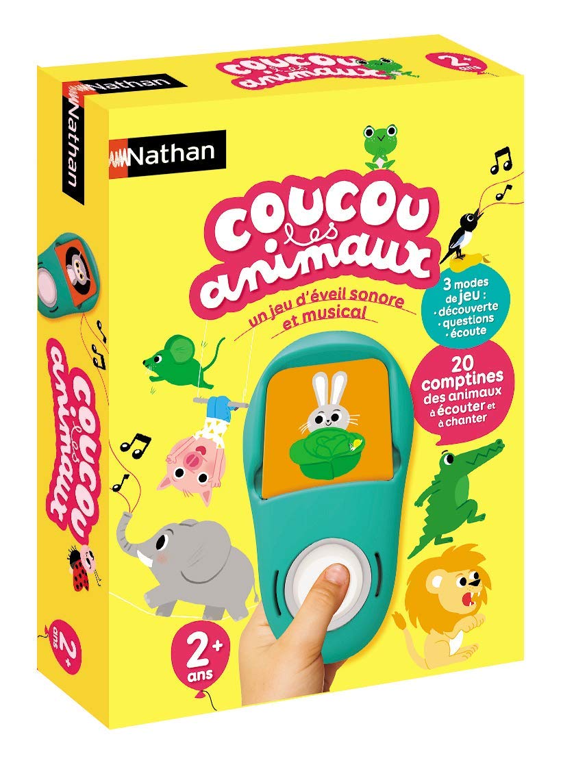 Nathan - Coucou les Animaux - Jeu Éveil Sonore pour Enfants A partir de 2 Ans - Modes Éducatifs - 20 Comptines - Découve